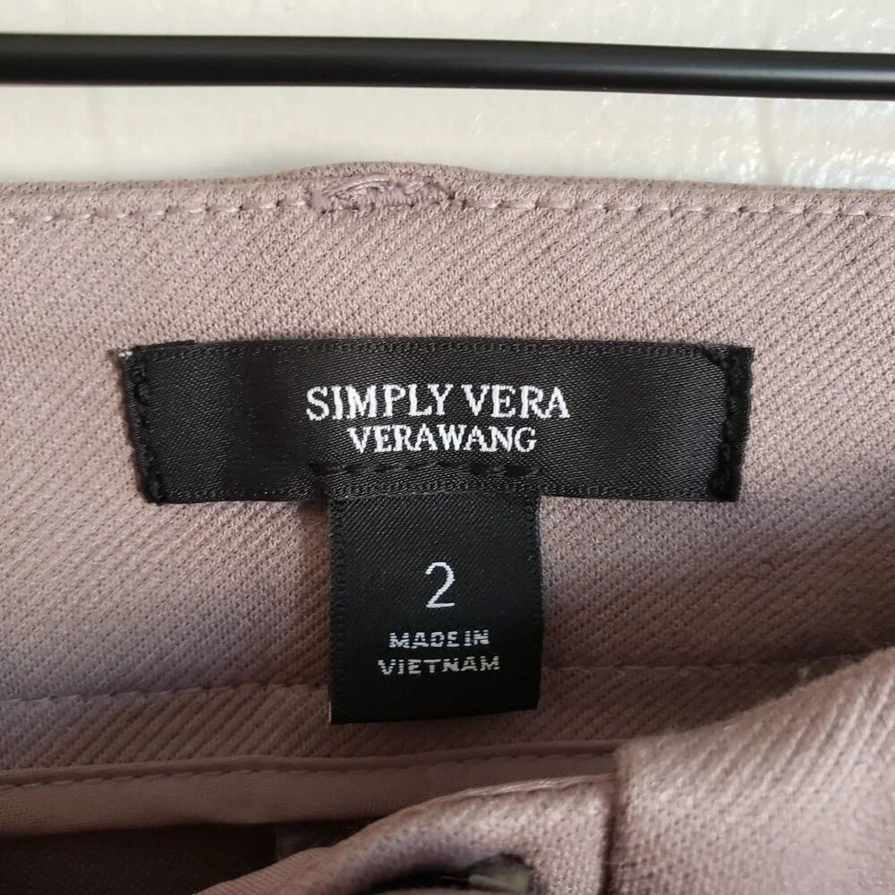 Simply Vera Vera Wang High-Waisted Flare Trouser Pants Sz Womens 2 Career Office